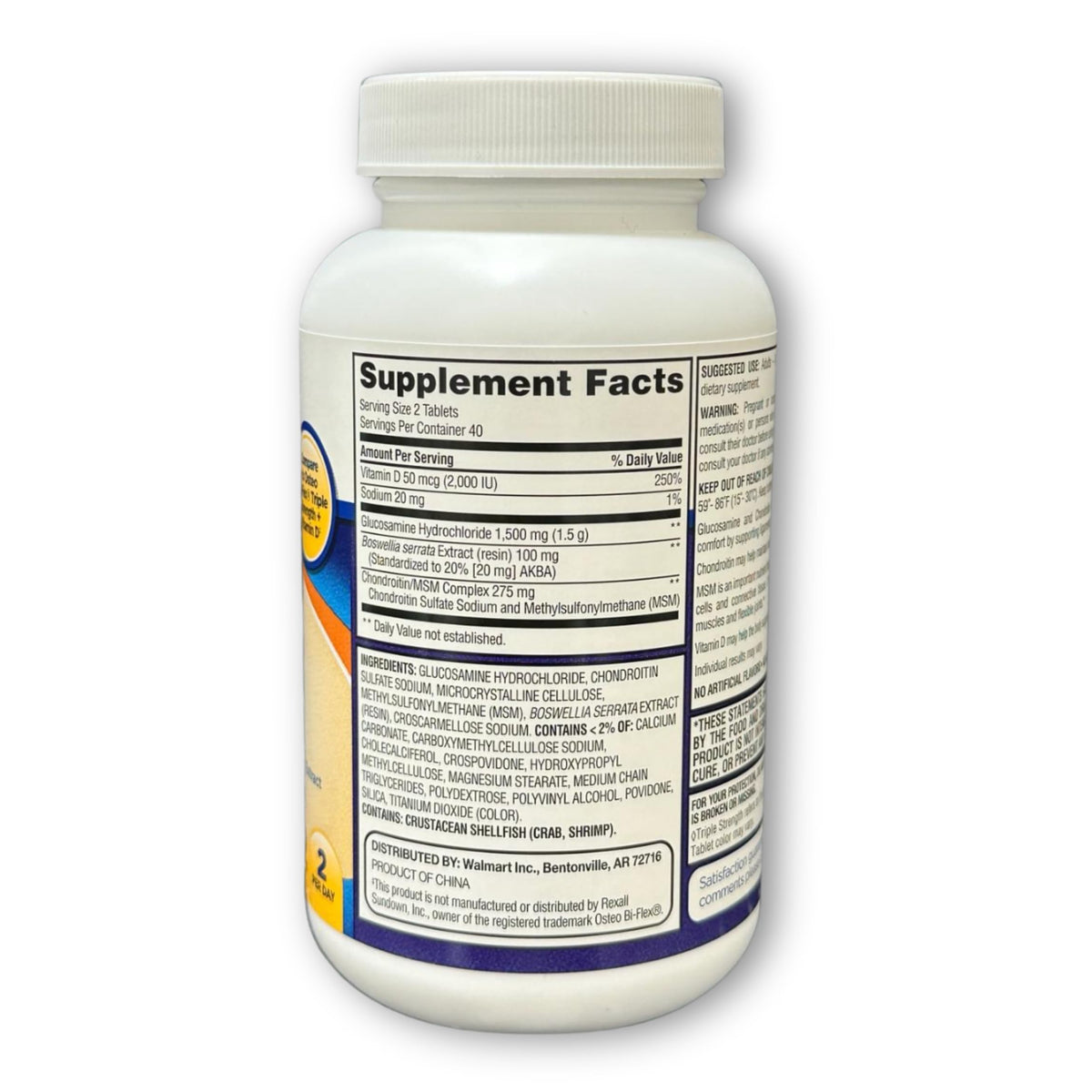 Triple Strength Glucosamine Chondroitin Vitamin D Tablets 80ct J694095