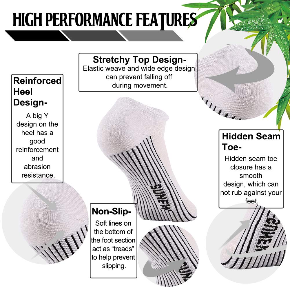 6 Pairs Viscose Bamboo Cushioned Ankle Socks Q36470