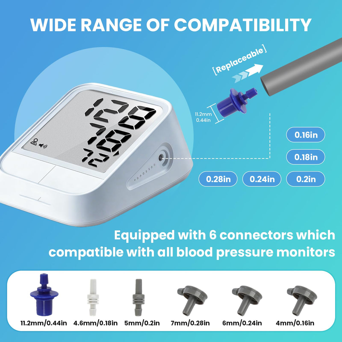 Extra Large Blood Pressure Cuff Replacement, 8.7"-23.6" Adjustable Upper Arm Cuff V436850