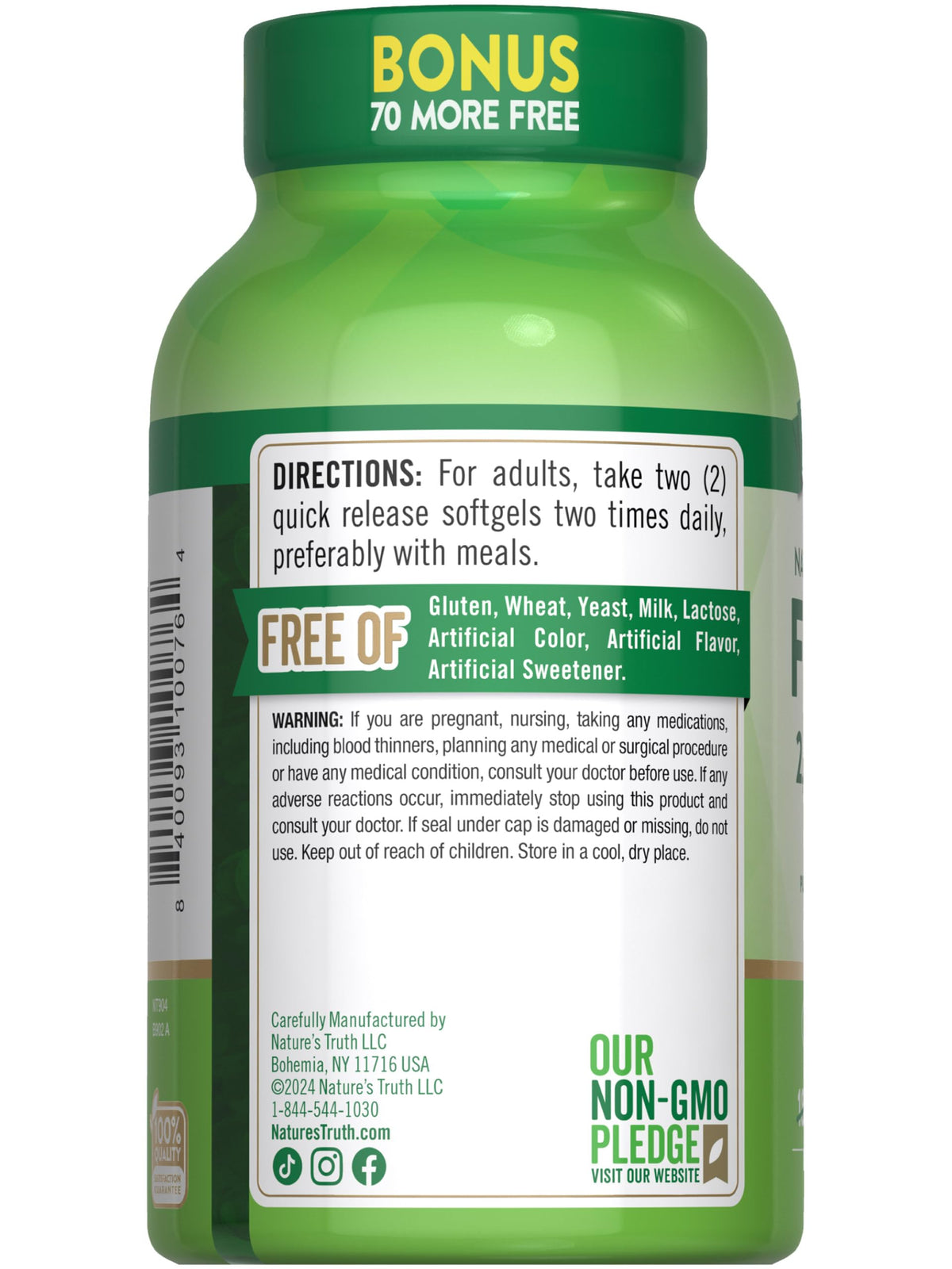 Fish Oil 2000 mg 600 mg Omega 3 250 Softgels M13105