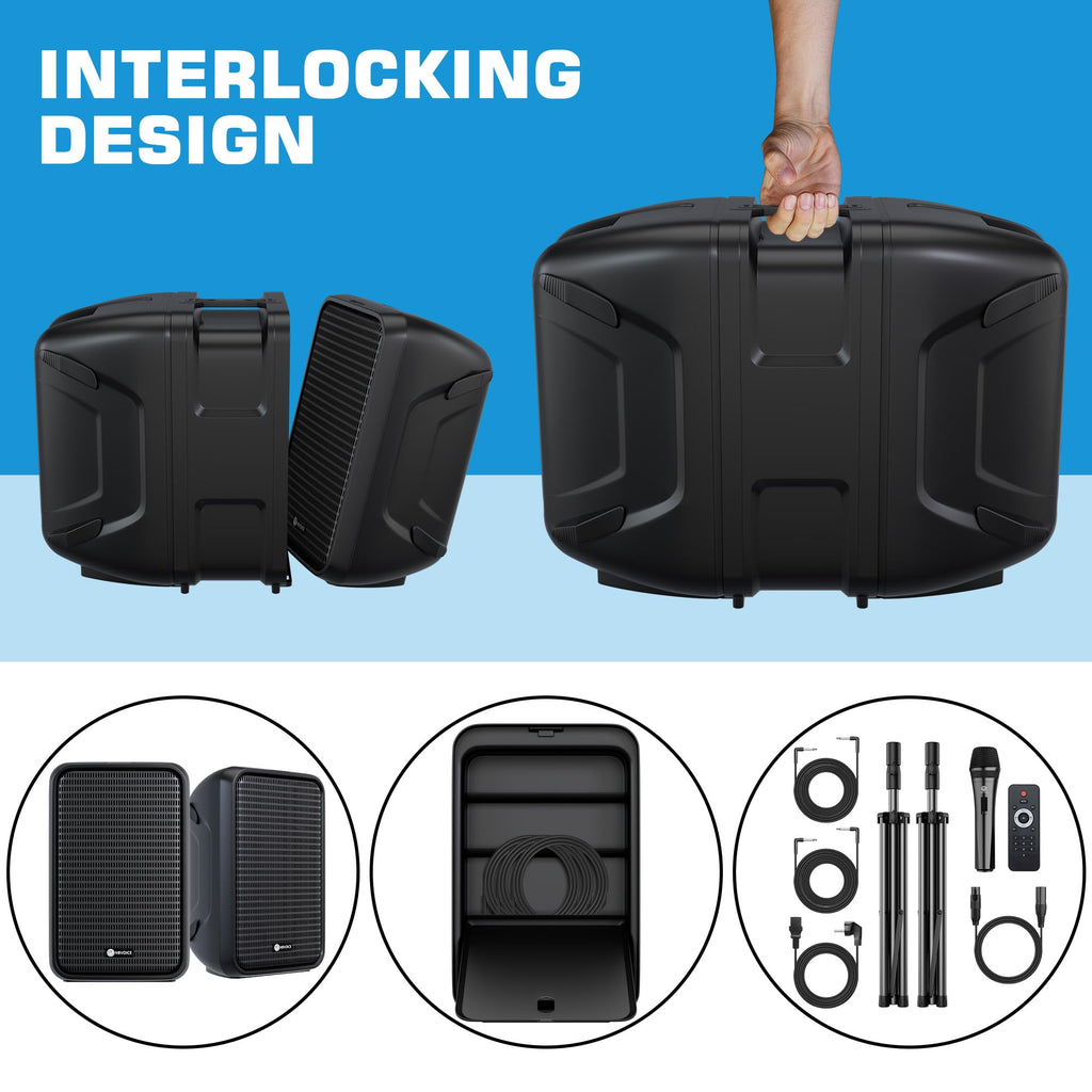 Portable All-in-One 2-Way PA System with 8-Channel Mixer L86122
