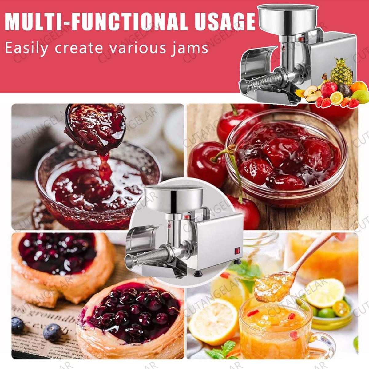 450W Electric Ketchup Maker with Adjustable Discharge Chute X1864