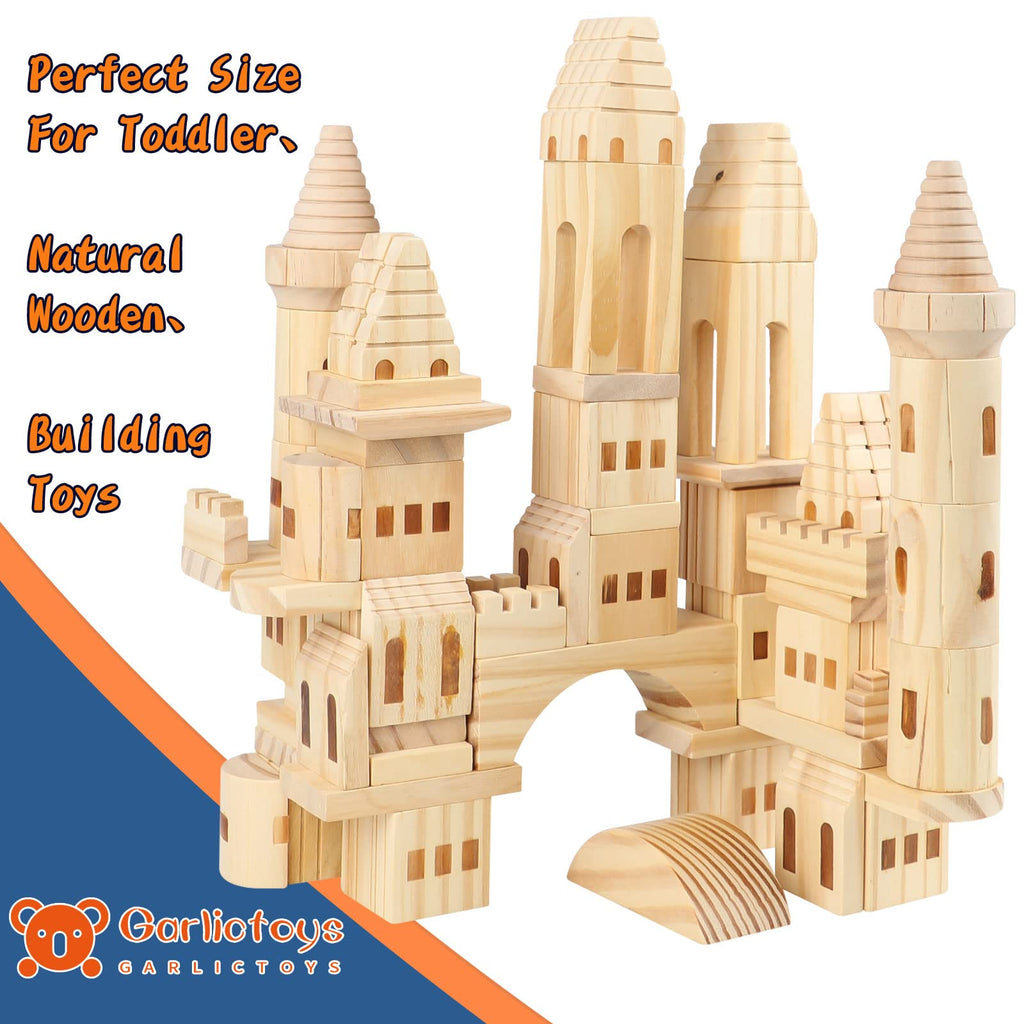 75 Pieces Wooden Castle Building Blocks B381