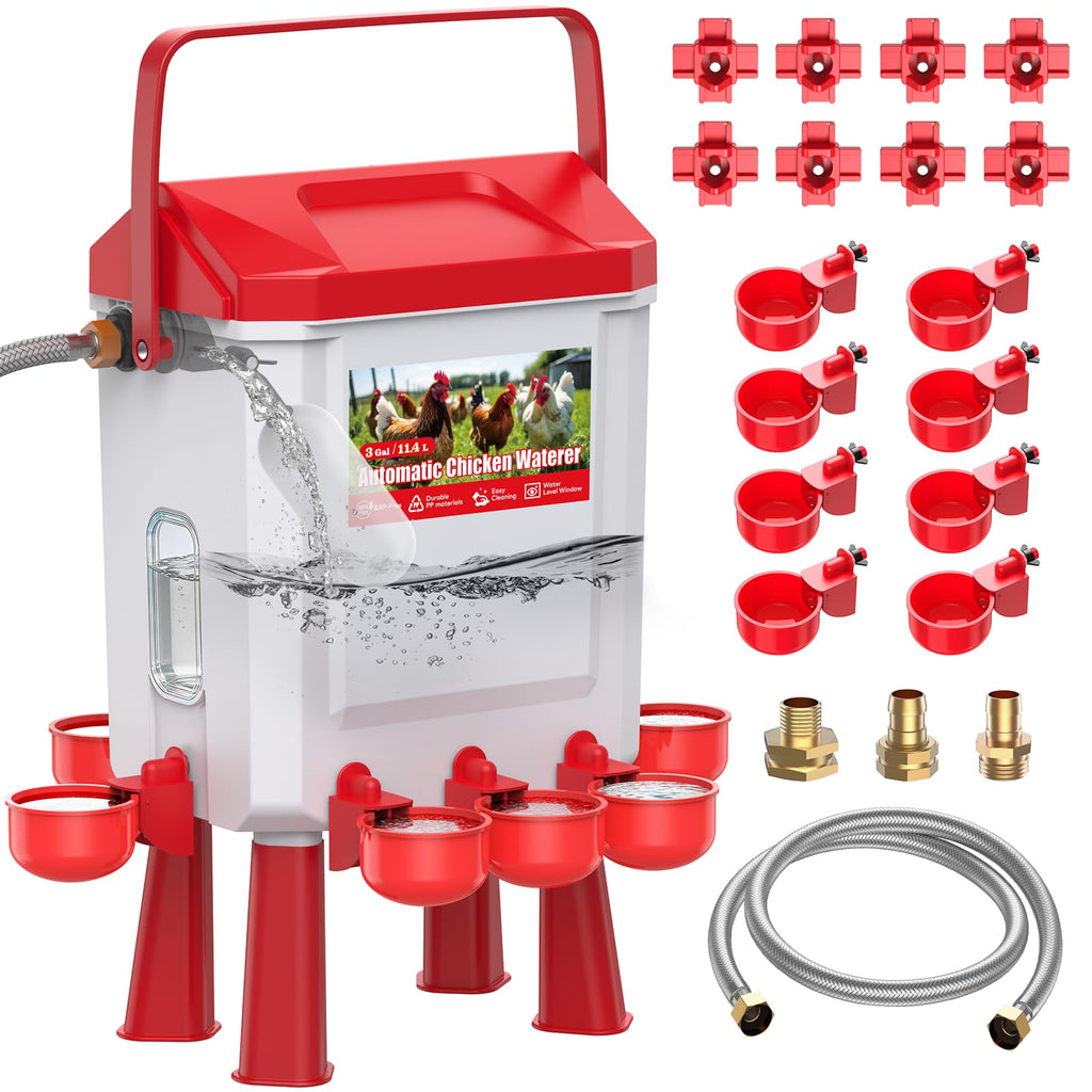 Automatic Chicken Waterer with Float Valve, 3 Gallons Q8668