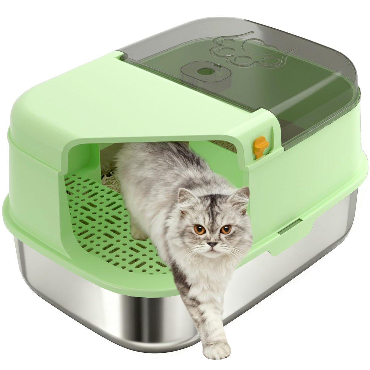 3-in-1 Convertible Cat Litter Box with Litter Trapping Grid C7052