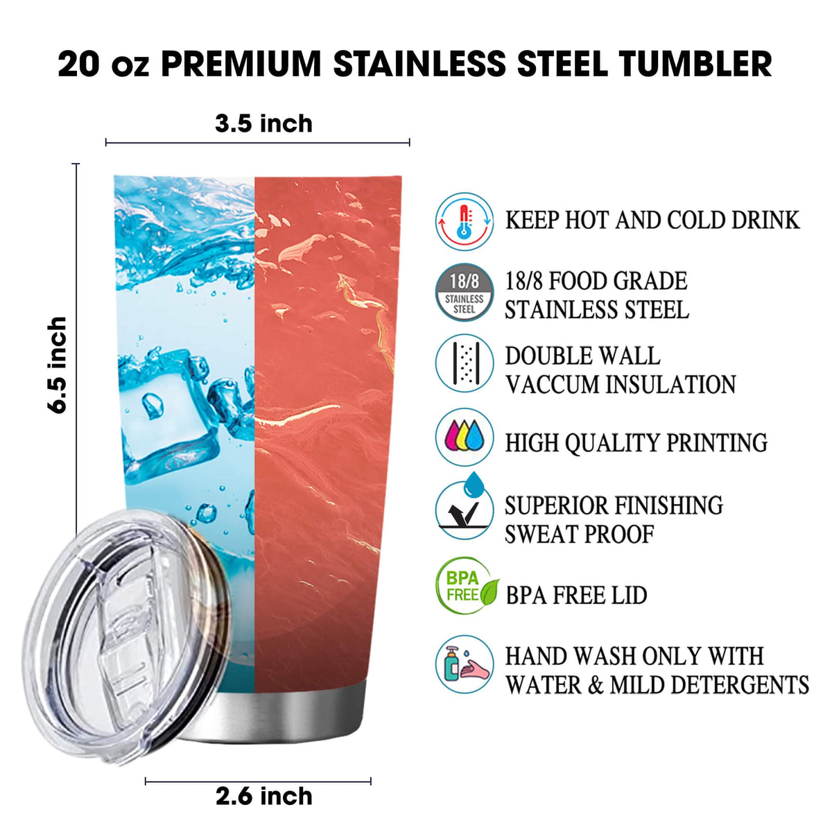 20oz Stainless Steel Tumbler Cup E961