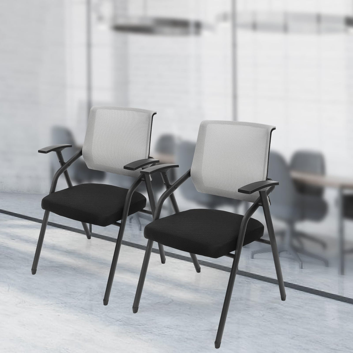 2 Pack Grey Mesh Office Chair with Arms N9163