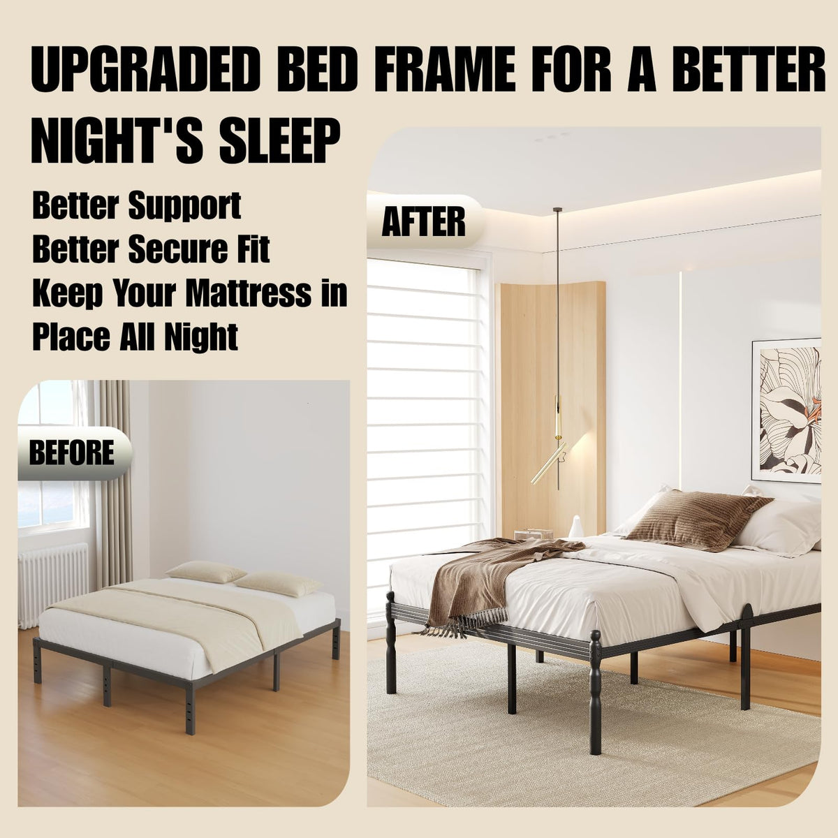 18" Metal Queen Platform Bed Frame K64656