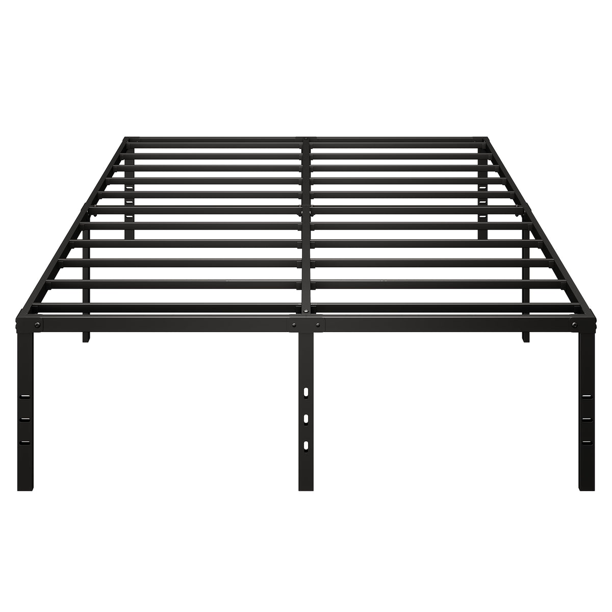 Queen Size Platform Bed Frame Steel Slat Support Black R2649