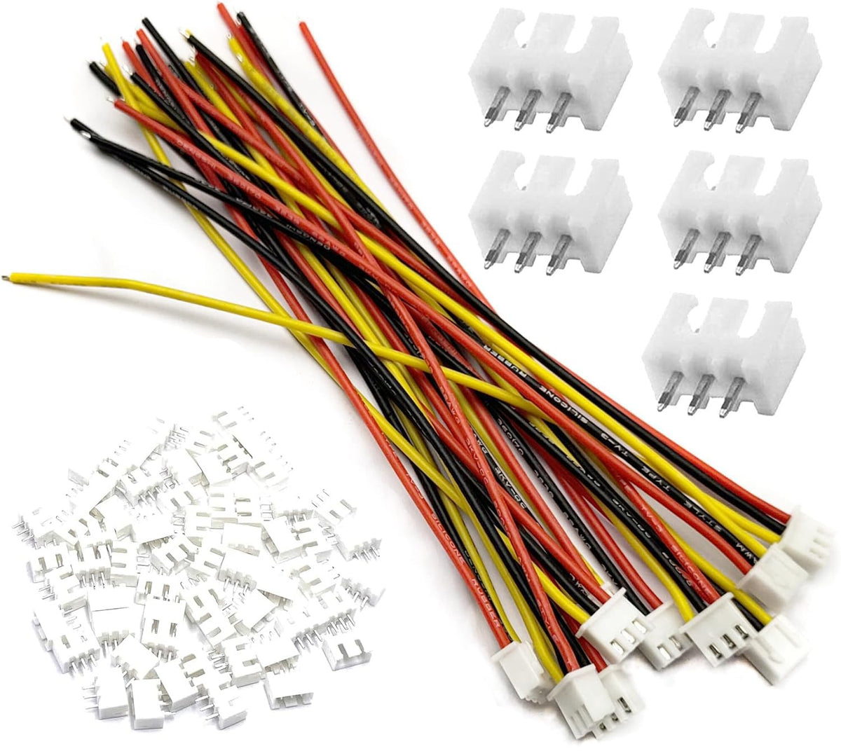 50Pcs 25Pairs JST-XH Connector Kit 2.54mm 3 Pin Male Female with Flat Wire Cable 300mm C3508