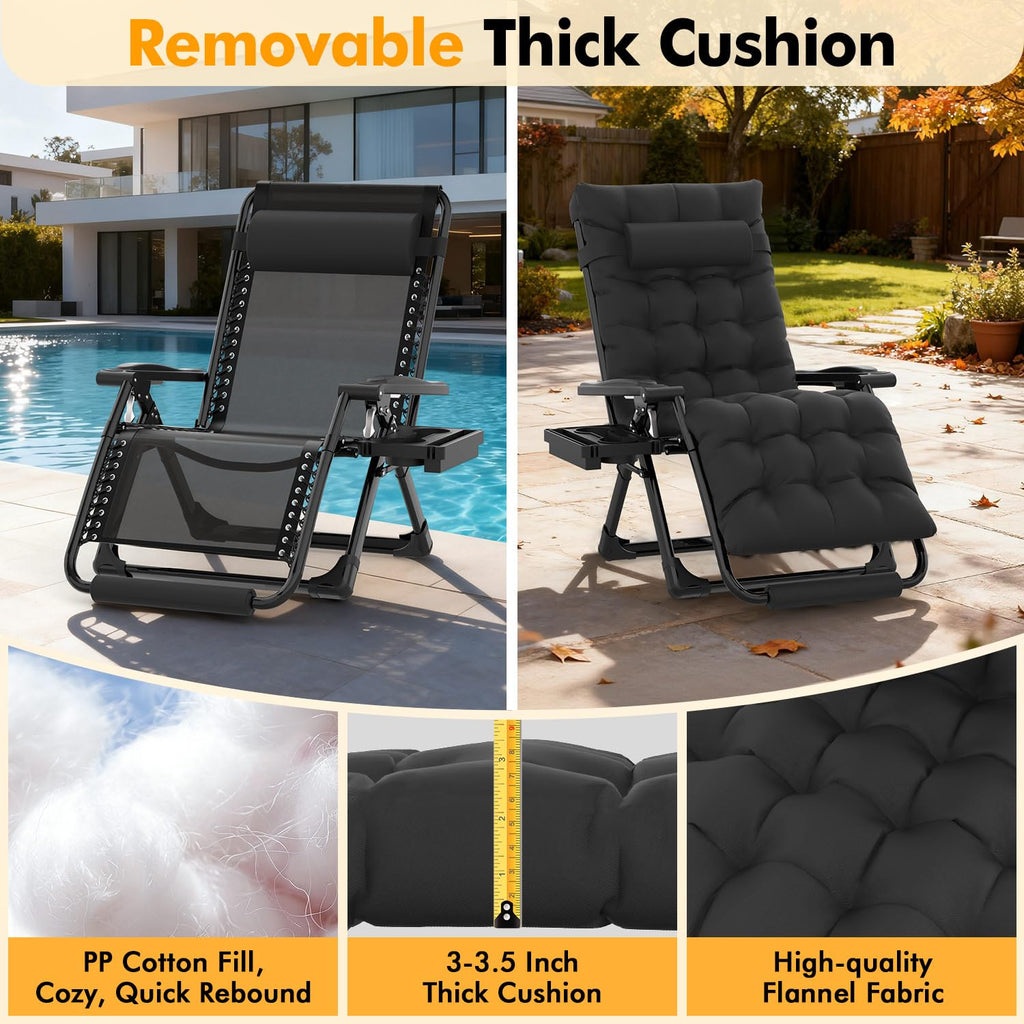 Oversized Zero Gravity Chair XL Black C696