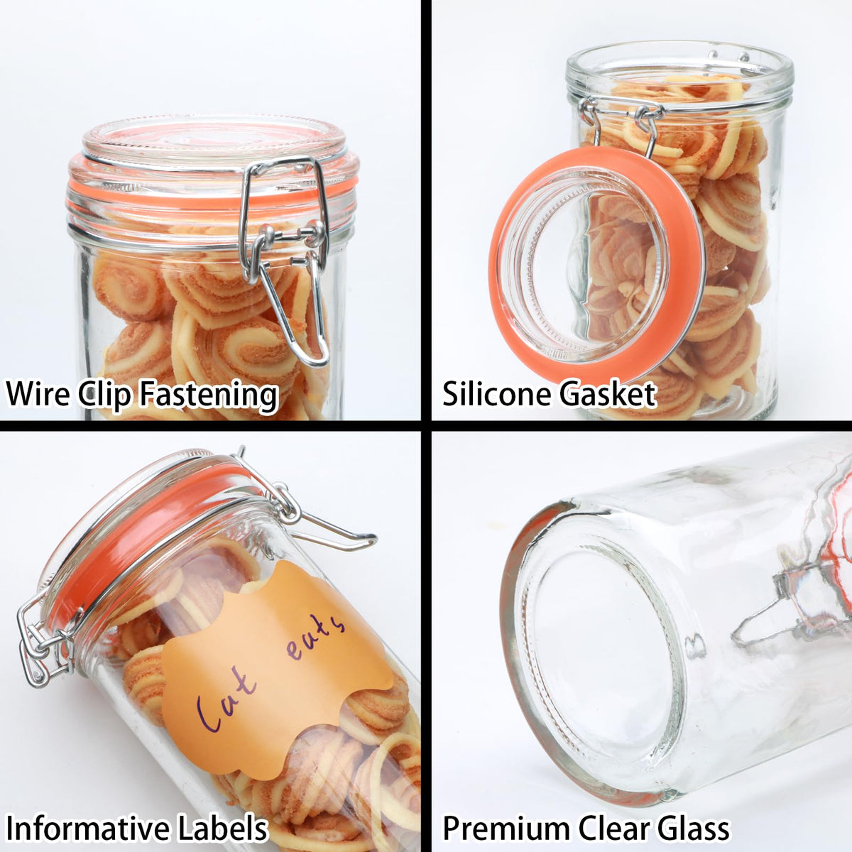 16 oz Glass Jars with Airtight Lid J344