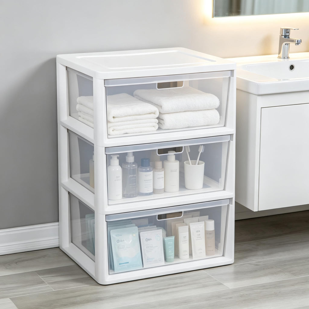 White 3 Drawer Plastic Storage Unit T16140
