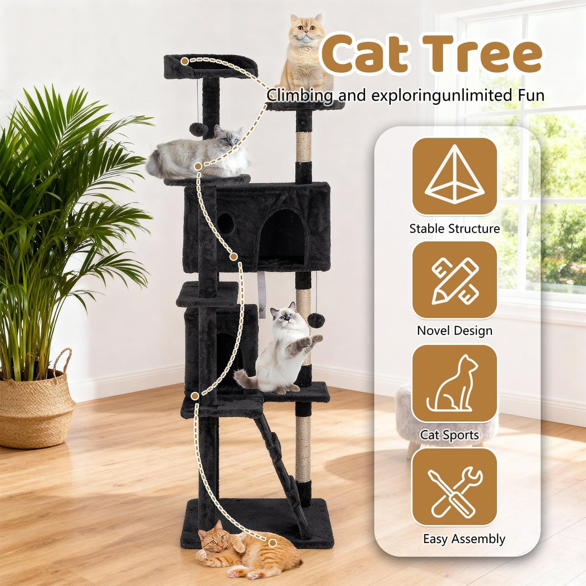 70" Multi-Level Cat Tree O587