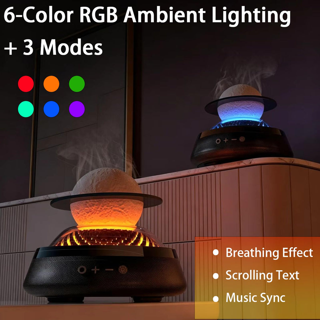 Black Portable Bluetooth Speaker with LED Night Light and Essential Oil Diffuser Z687545
