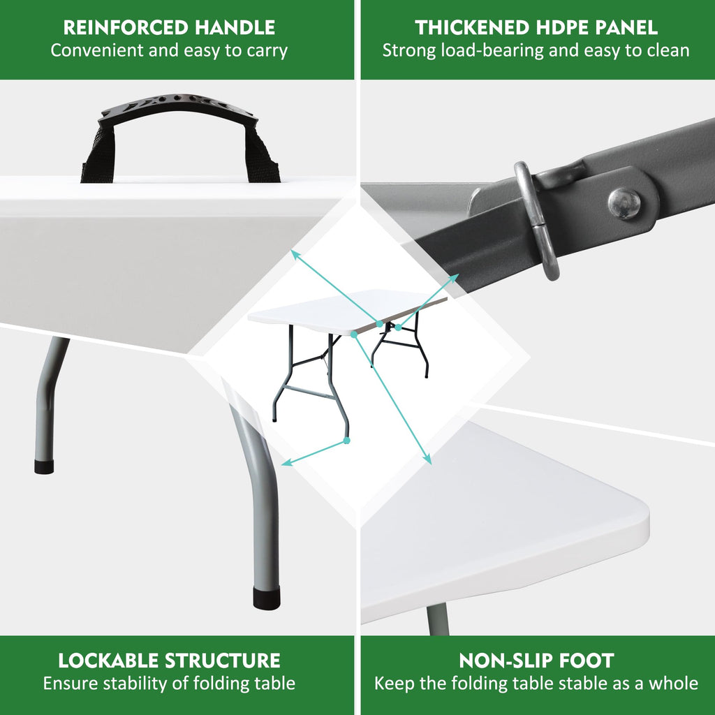 White 6FT Foldable Plastic Table V2254