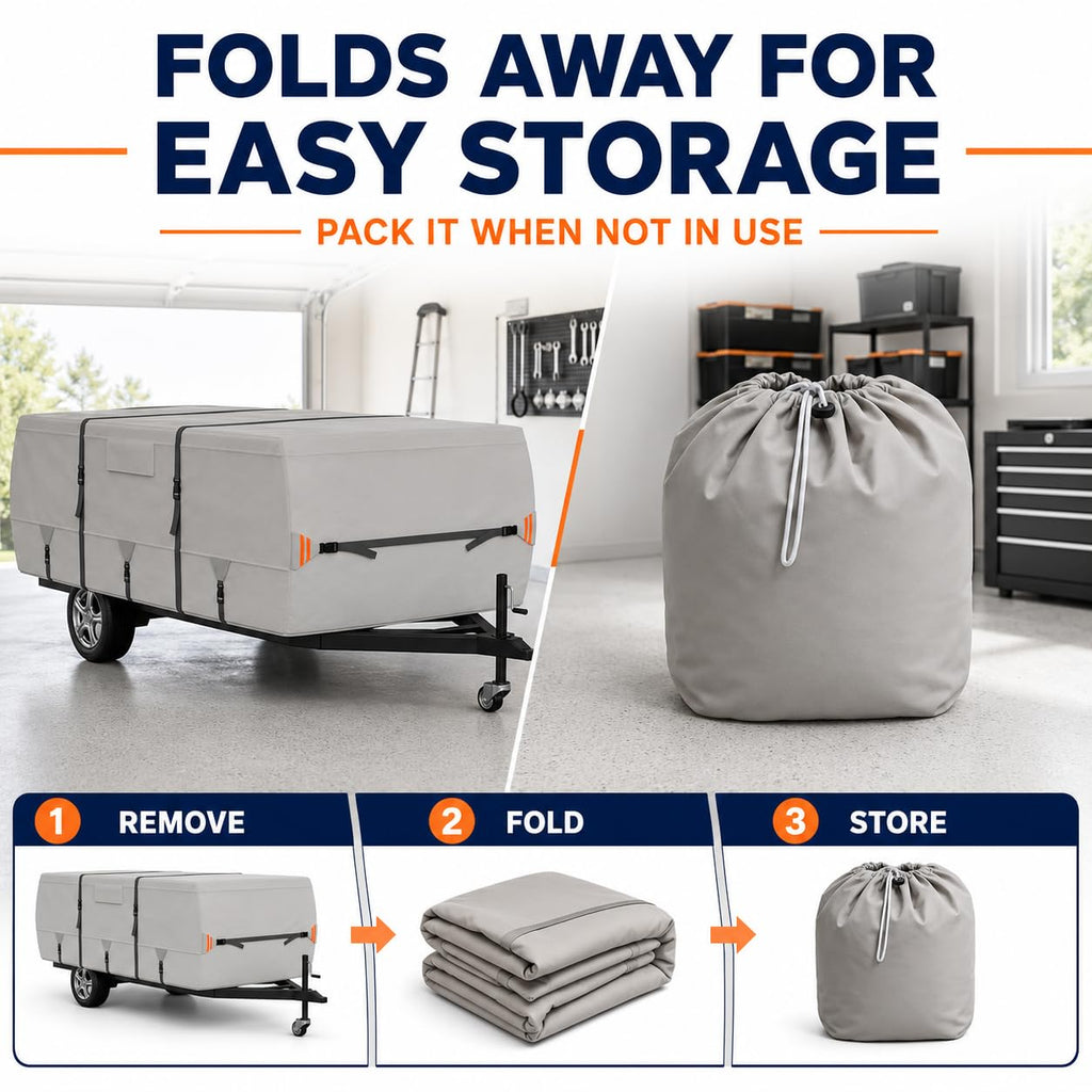 Water-Resistant Pop Up Camper Cover with Straps E7968