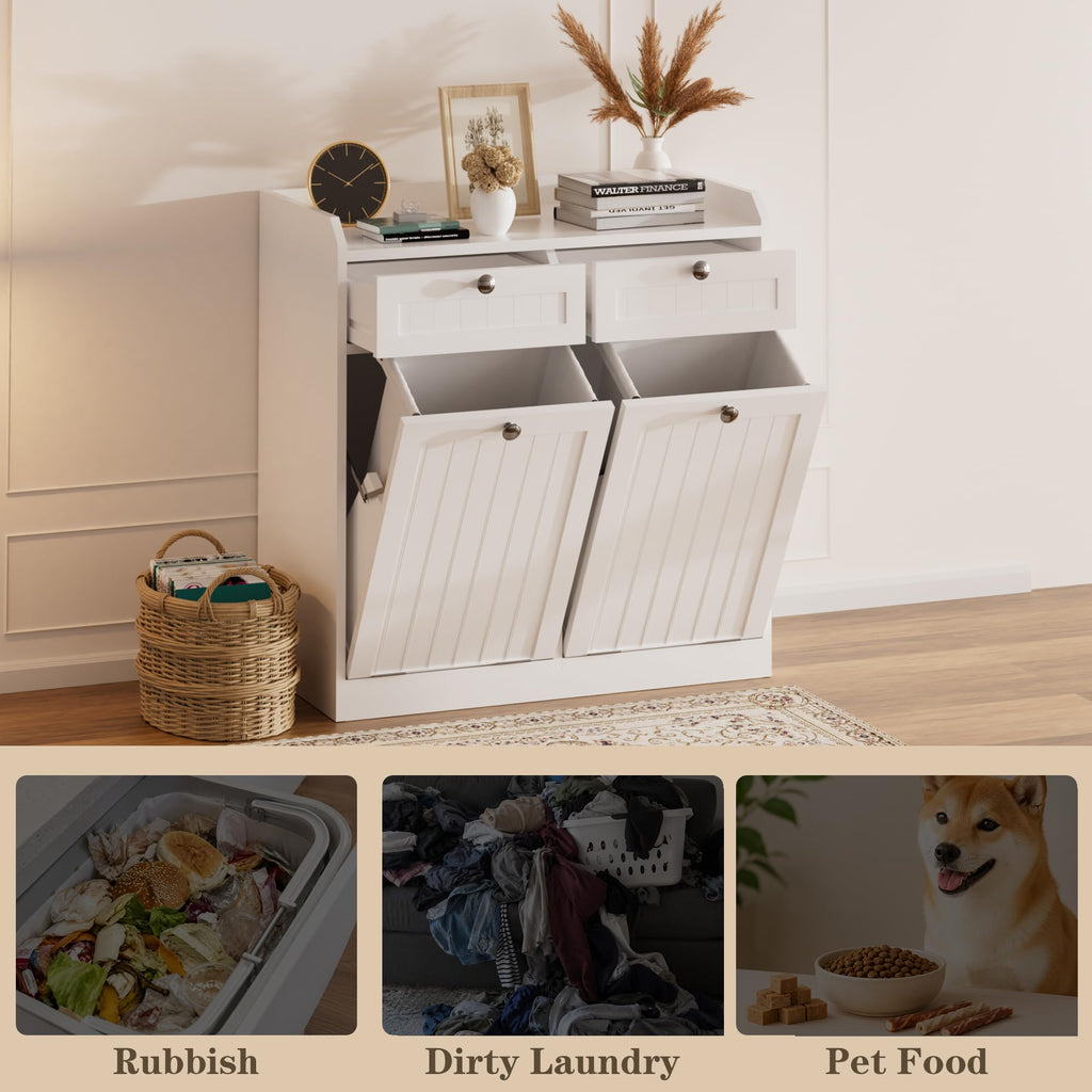 8 Gallon Double Tilt Out Trash Can Cabinet L828