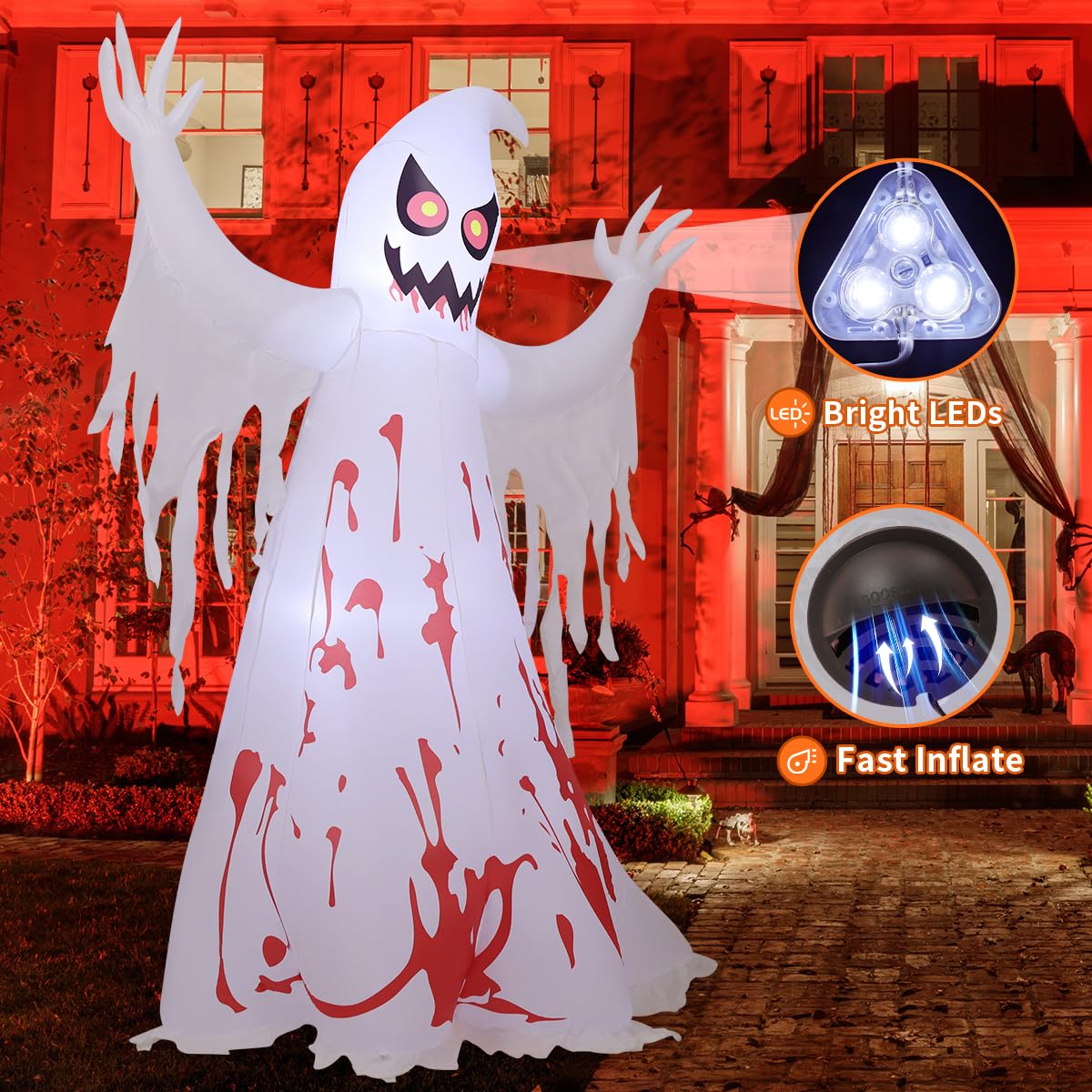 8.2 FT Inflatable Ghost with LED Lights H705