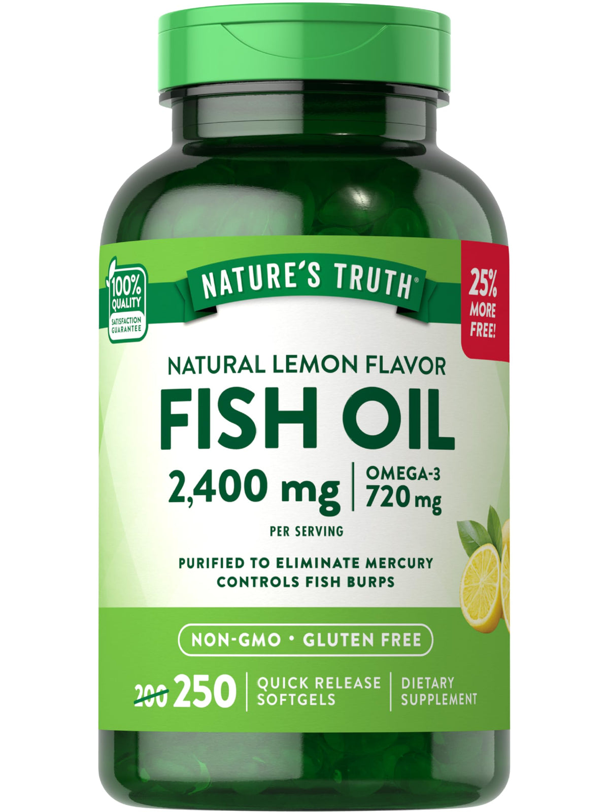 Fish Oil 2400mg 250 Softgels Omega 3 Q556