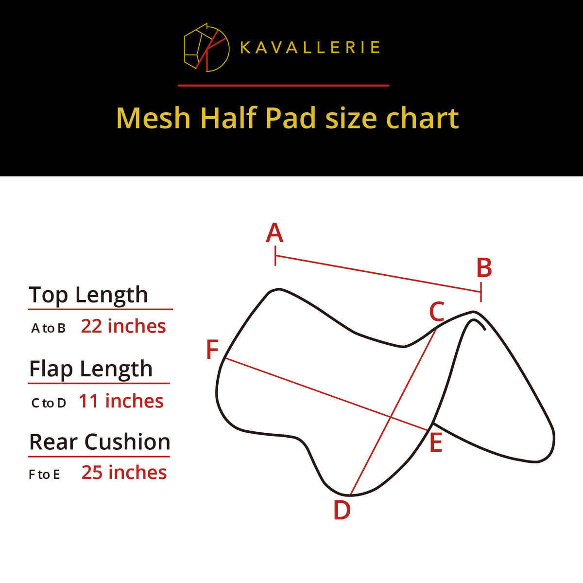 3D Air-Mesh Half Pad English Saddle K978