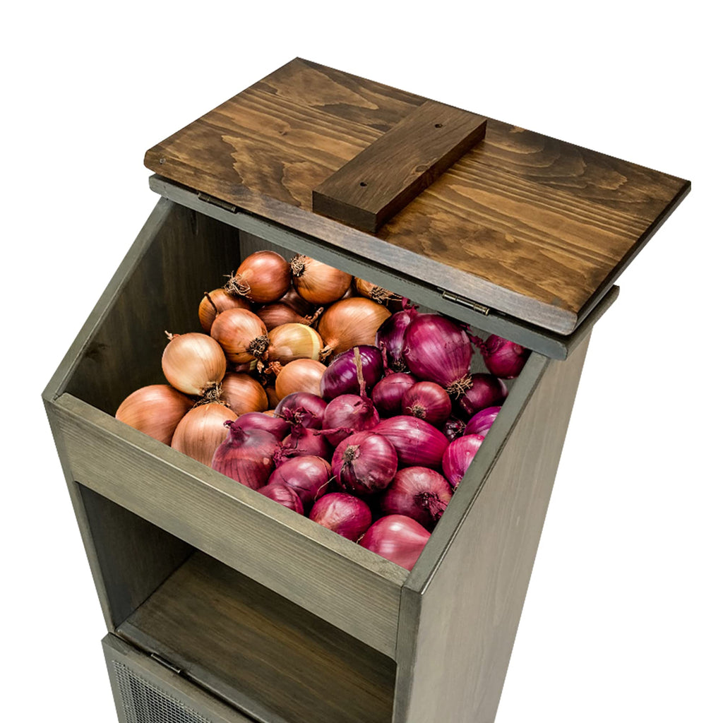 Wooden Bread and Vegetable Storage Bin L253798