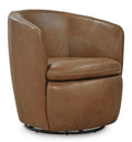Top Grain Leather Swivel Barrel Chair Z910