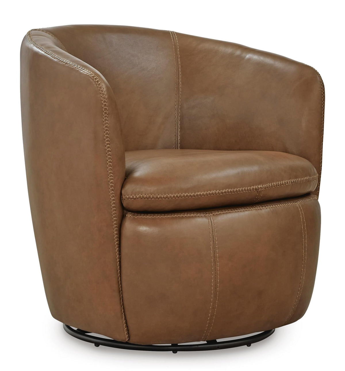 Top Grain Leather Swivel Barrel Chair Z910