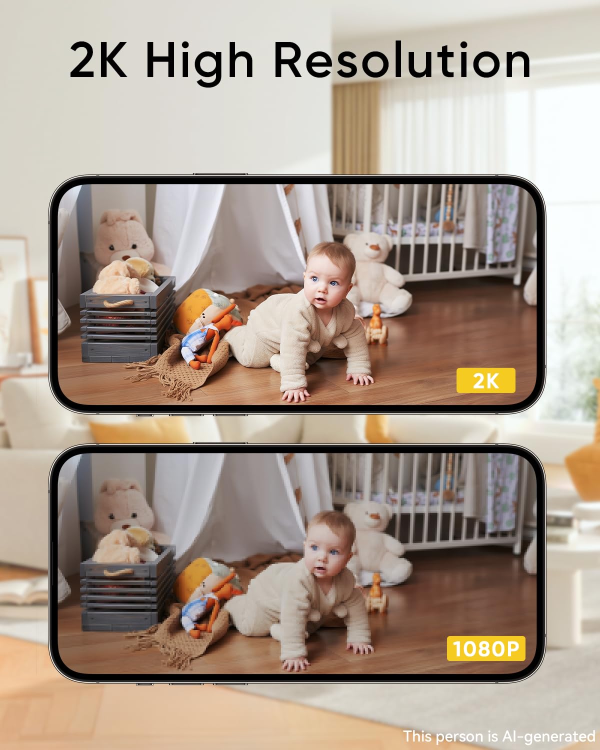 2K Indoor Security Camera 2-Pack with Night Vision F2058