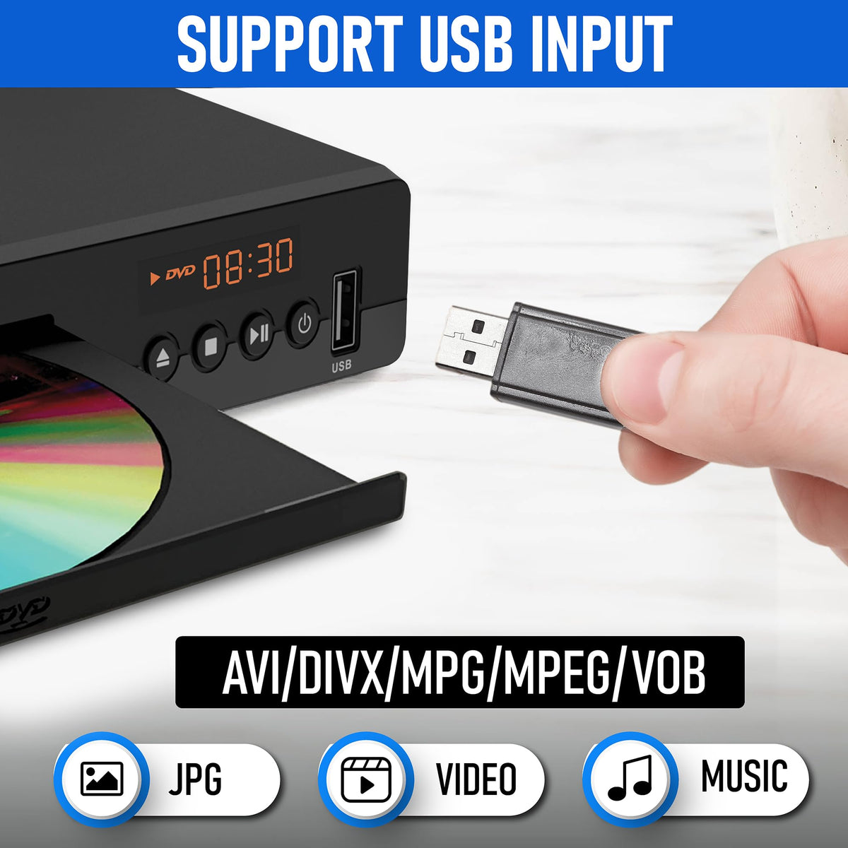 DVD Player with HDMI Port 1080P All Region USB Input Remote Control X48091