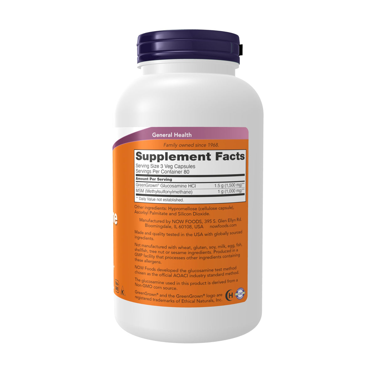 Vegetarian Glucosamine & MSM 240 Veg Caps C7398