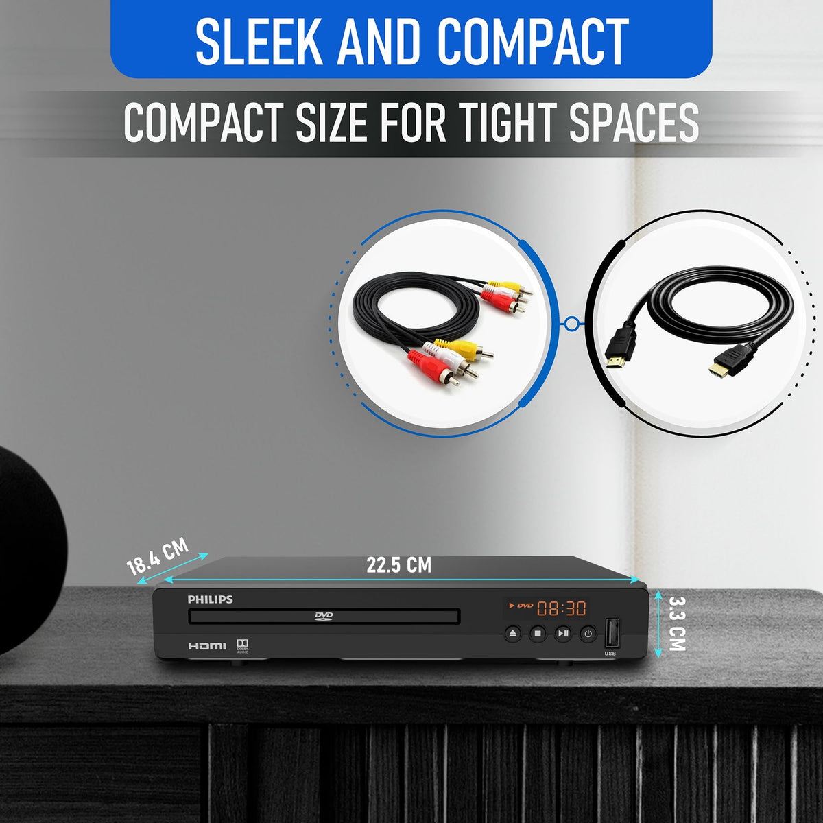 DVD Player with HDMI Port 1080P All Region USB Input Remote Control X48091