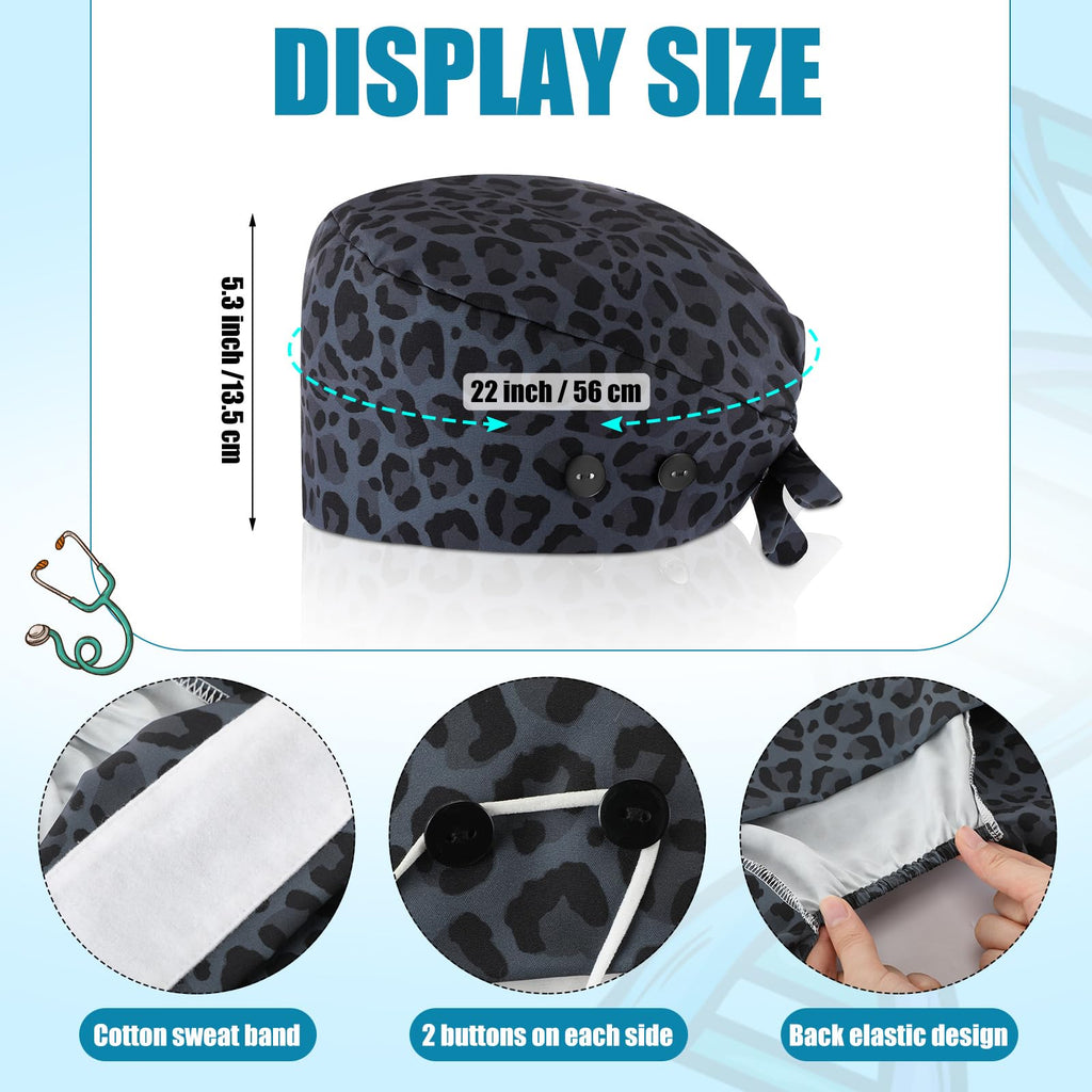 4 Pcs Nurse Scrub Caps B589