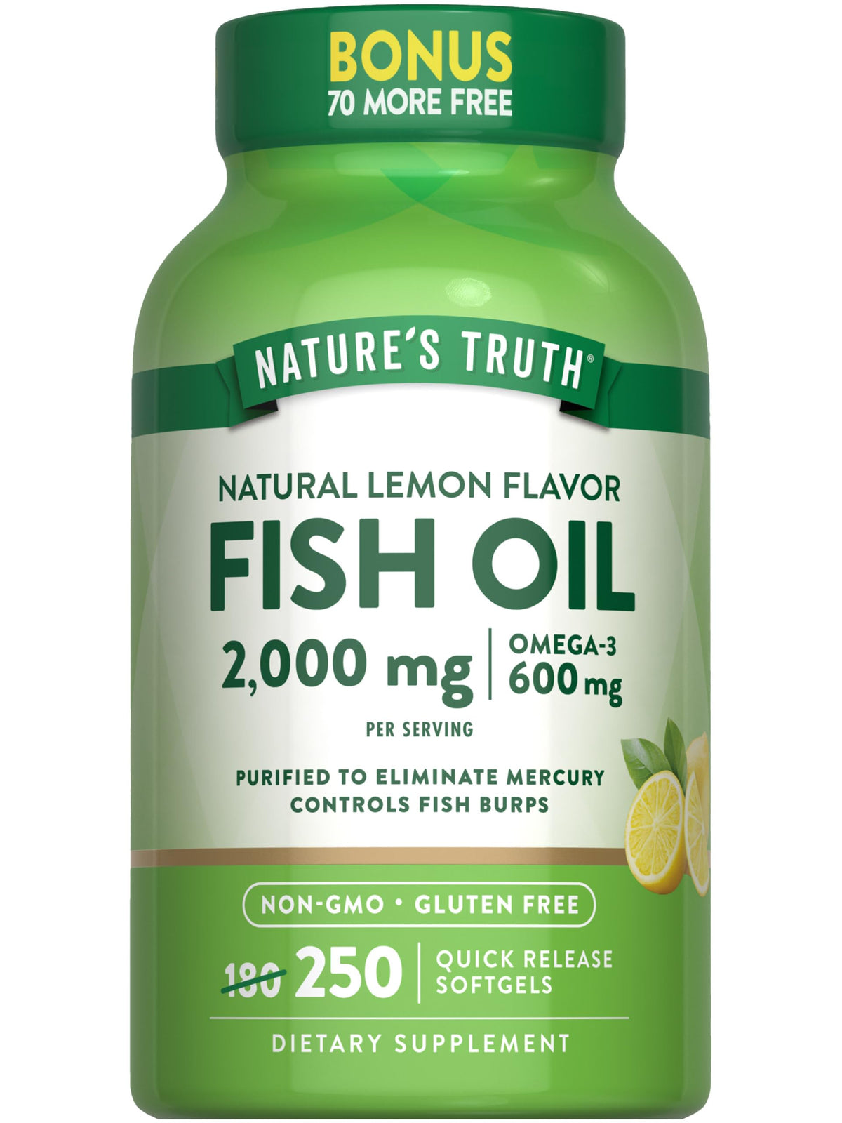 Fish Oil 2000 mg 600 mg Omega 3 250 Softgels M13105
