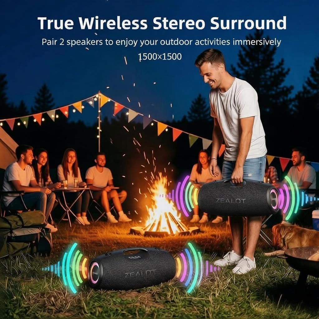 Black 120W Portable Waterproof Bluetooth Speaker C528004
