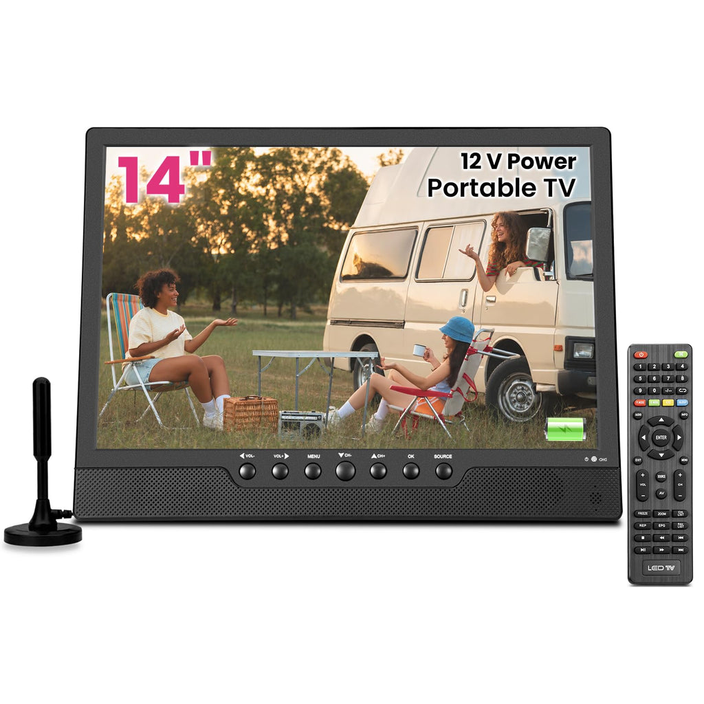 14 Inch Portable Rechargeable TV with Built-in Battery W1403