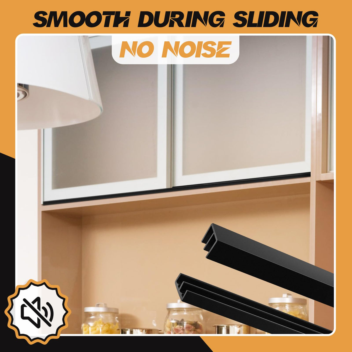 2 Sets Plastic Sliding Door Track Set T55263