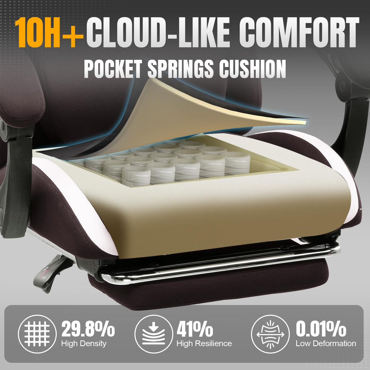 Brown Ergonomic Gaming Chair with Foot Rest R6941