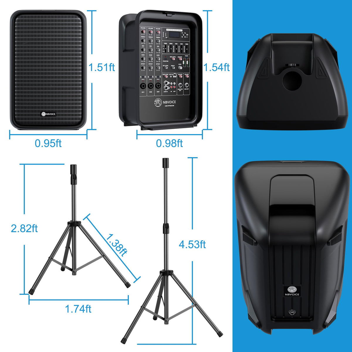 Portable All-in-One 2-Way PA System with 8-Channel Mixer L86122