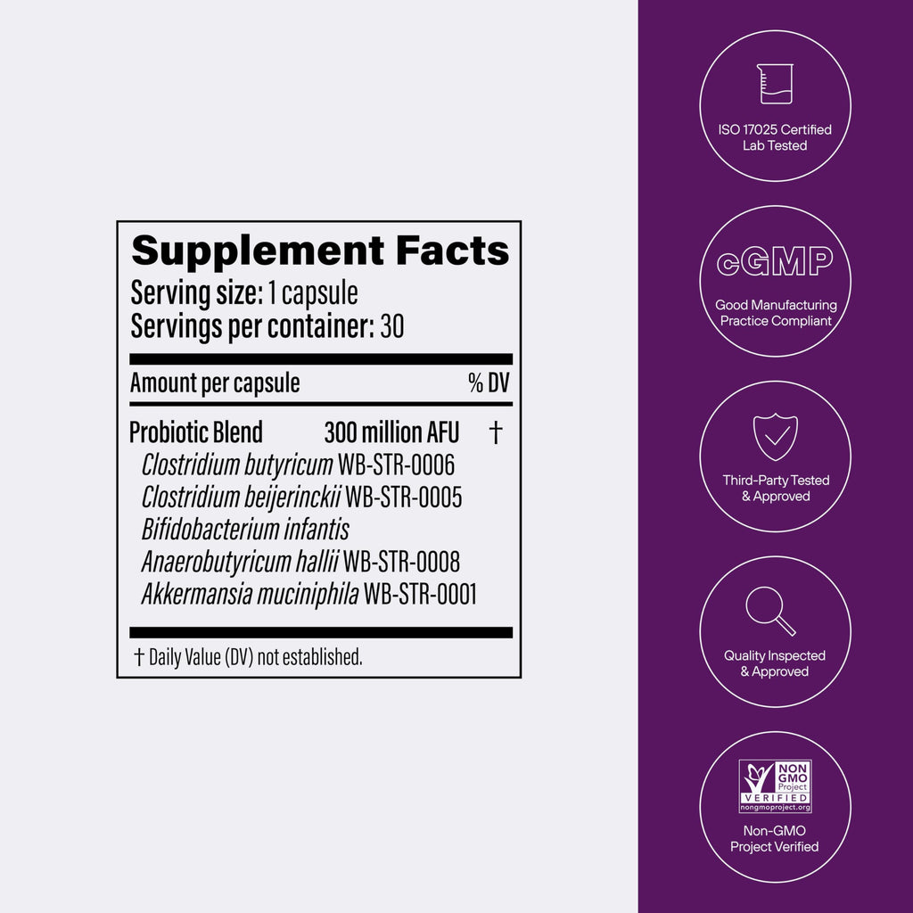 Multi-Strain Probiotic with Akkermansia muciniphila 30 Capsules A583525