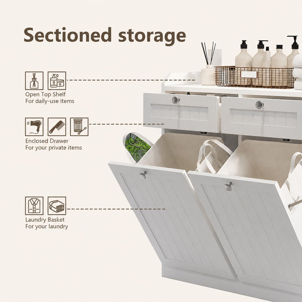 8 Gallon Double Tilt Out Trash Can Cabinet L828