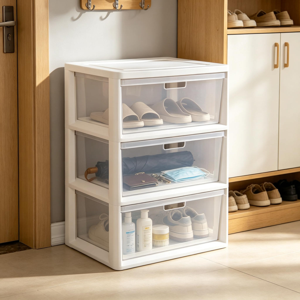 White 3 Drawer Plastic Storage Unit T16140