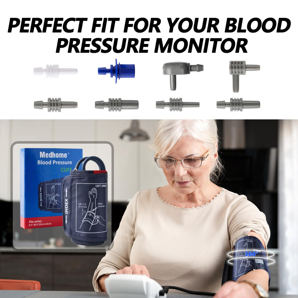 Extra Large Blood Pressure Cuff Upper Arm 8.7"-20.5" Replacement Cuff with 8 Connectors A8296