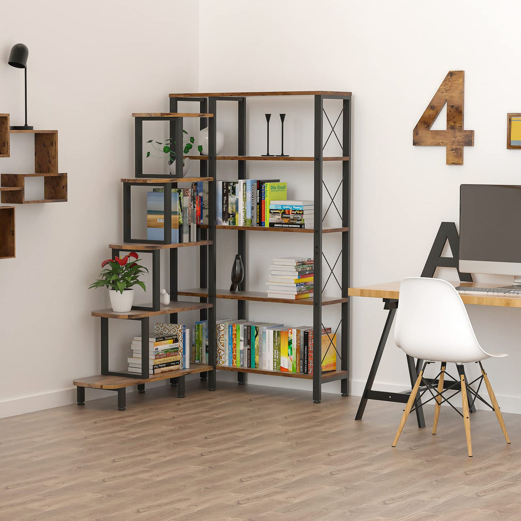 Large Reversible 5 Tier Corner Bookshelf V8337
