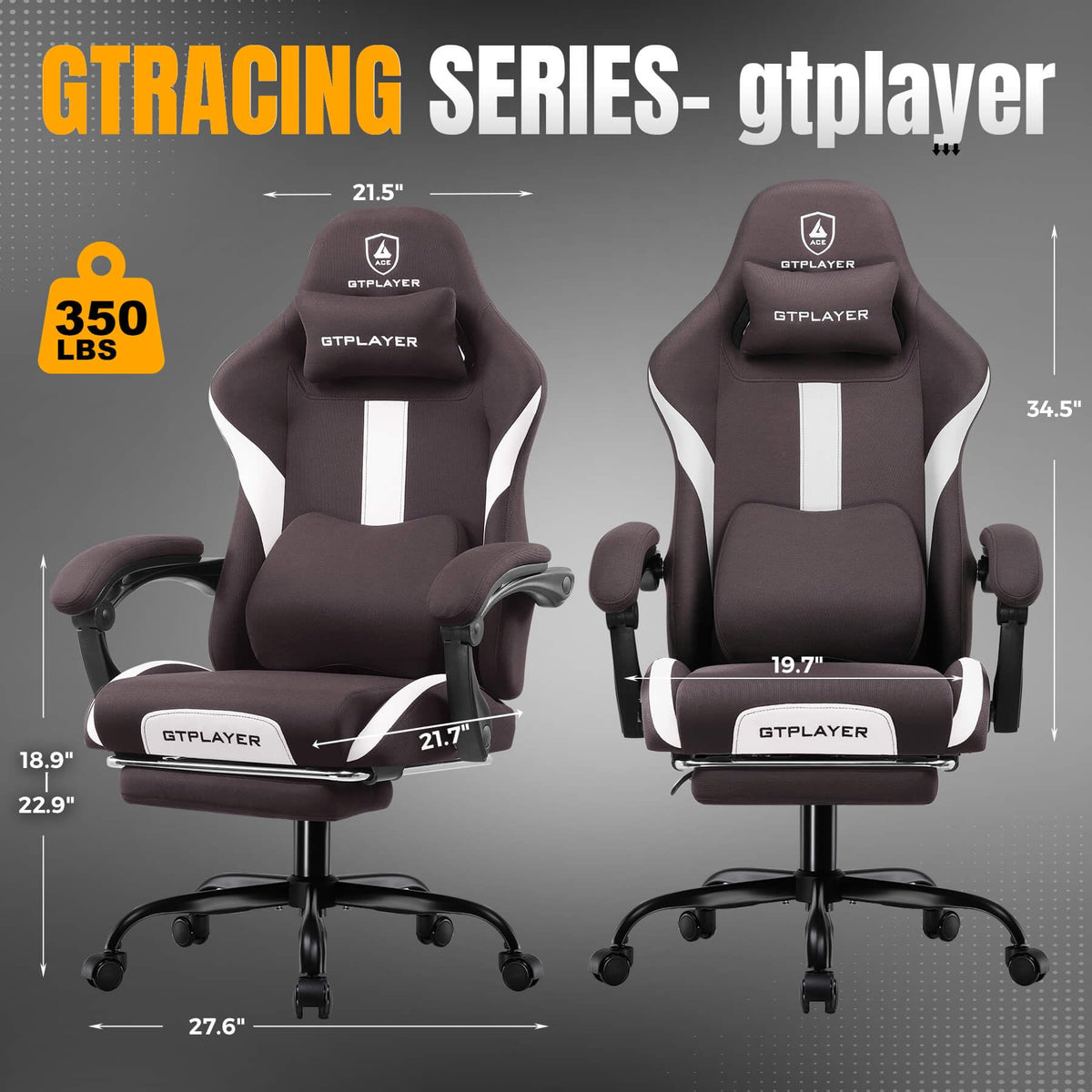 Brown Ergonomic Gaming Chair with Foot Rest R6941