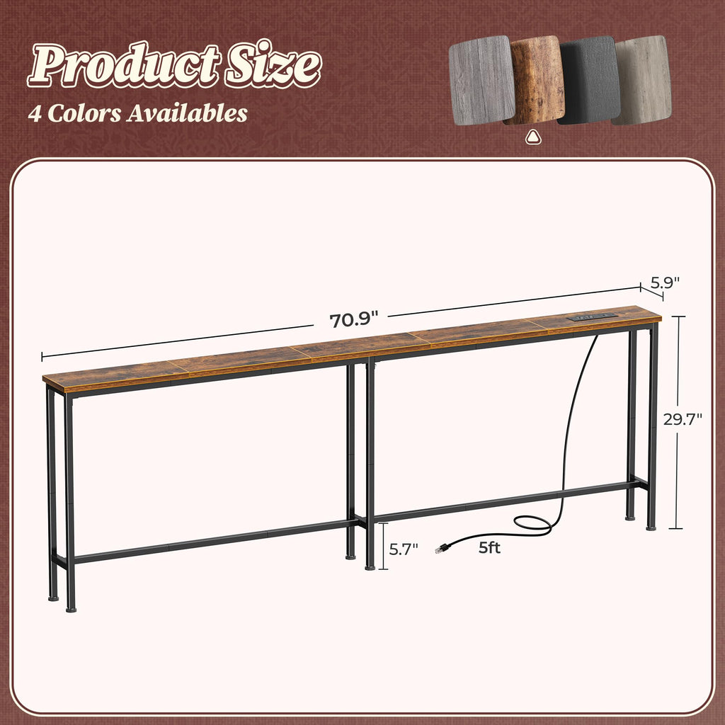70.8 Inch Console Table with Charging Station B736