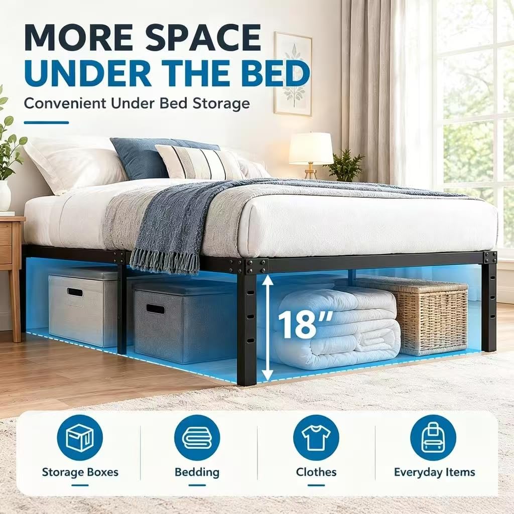 Queen Size Metal Platform Bed Frame U6795