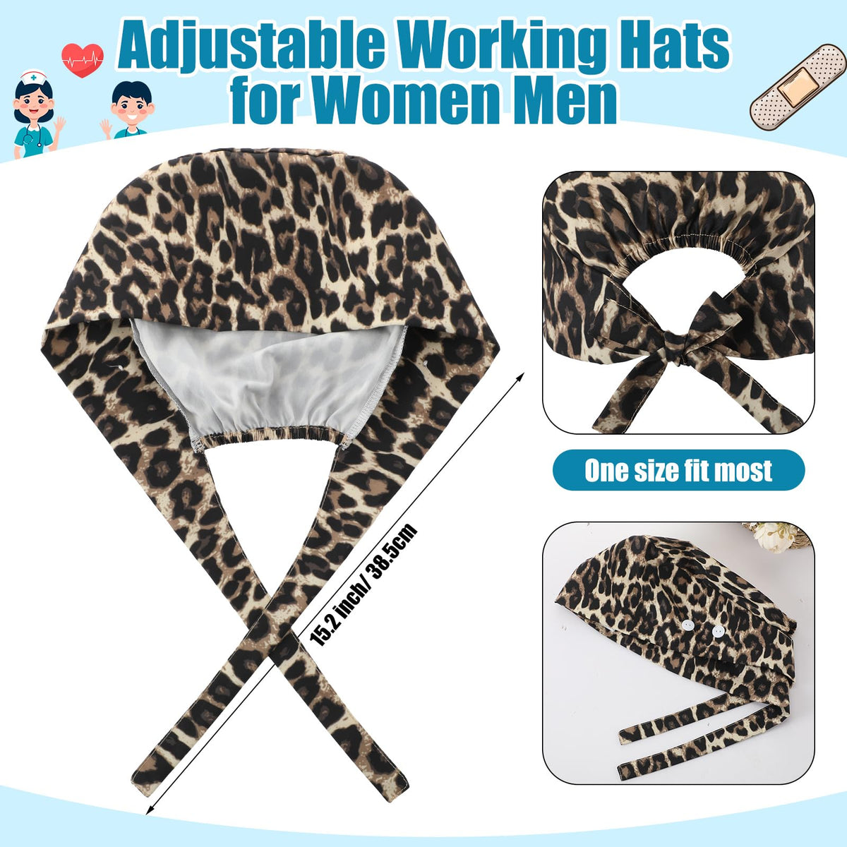4 Pcs Nurse Scrub Caps B589