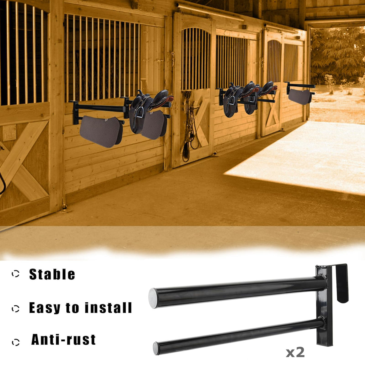 Heavy Duty Portable Saddle Rack Stand with 2 Bars F613