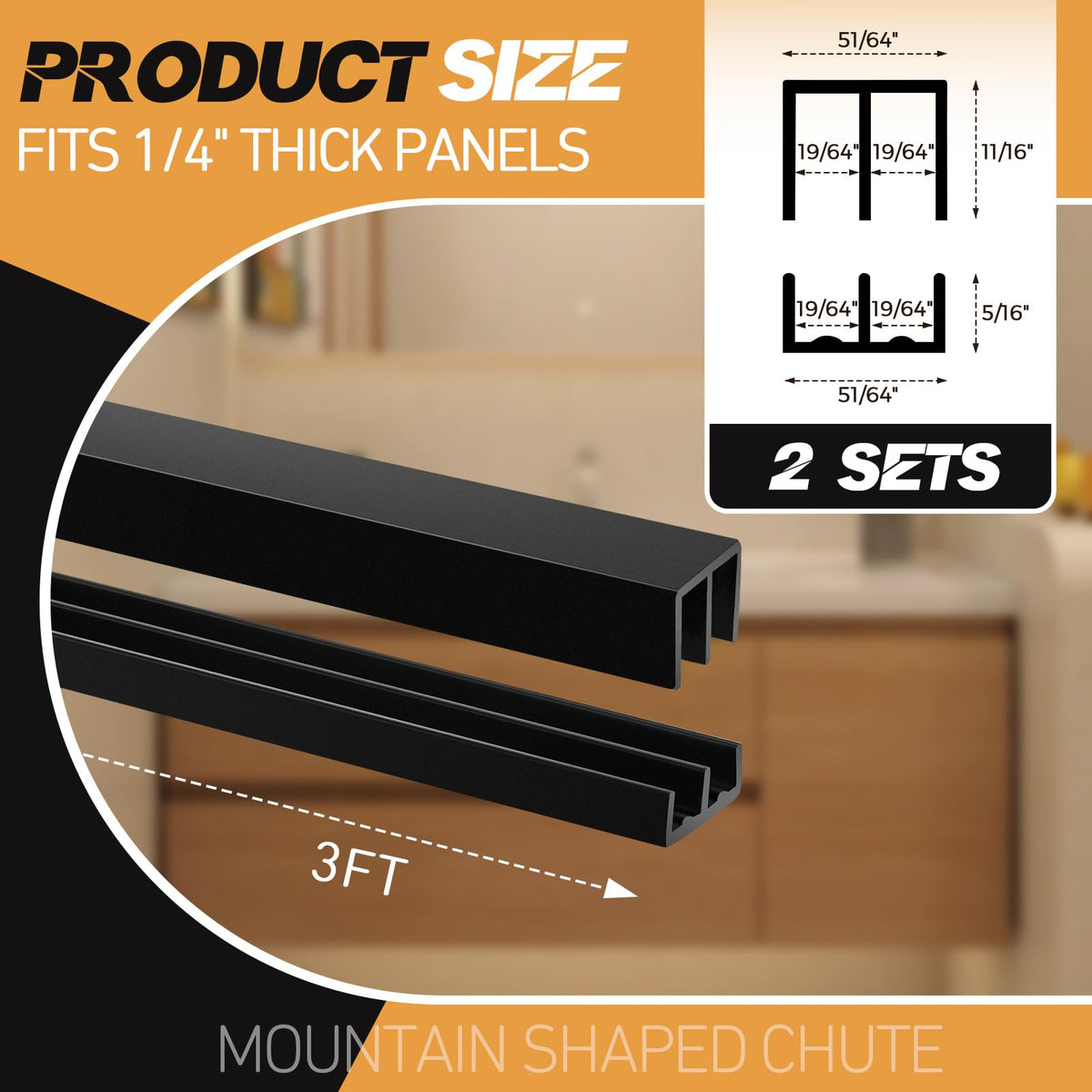 2 Sets Plastic Sliding Door Track Set T55263